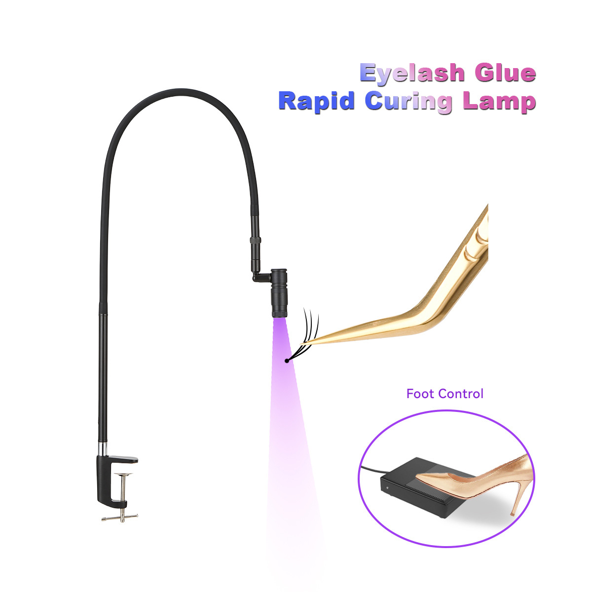 Eyelash Extension Uv - Lâmpada de extensão de cílios UV,