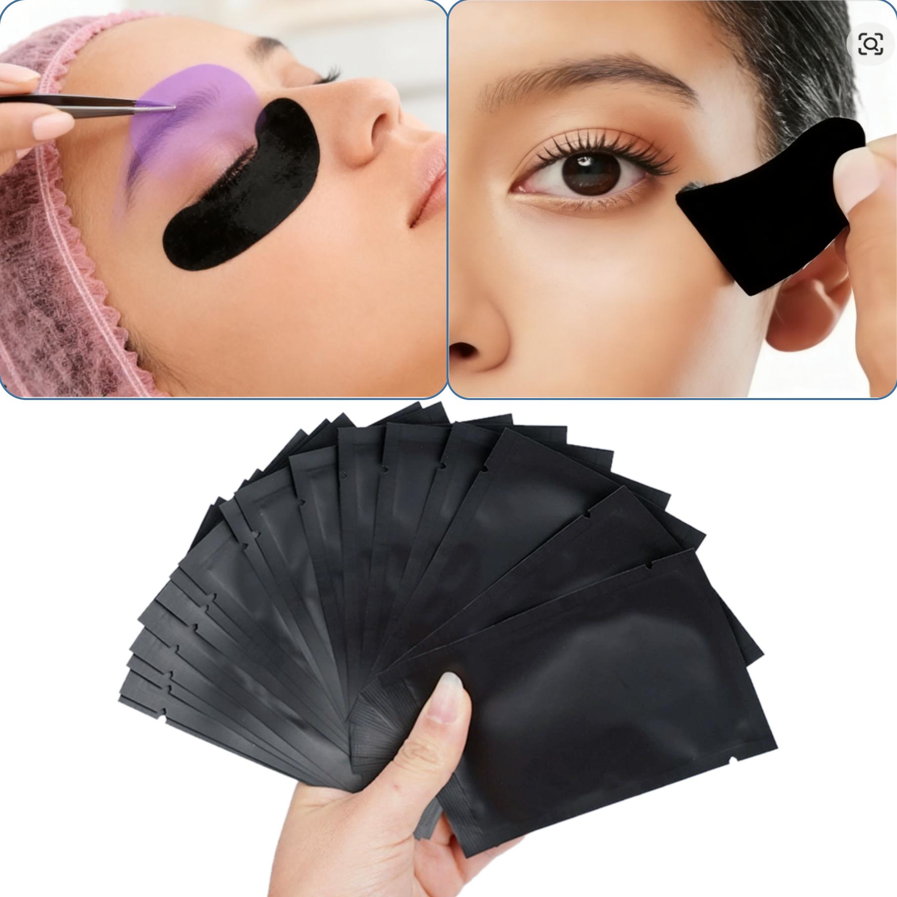 Eyelash Extension Uv - 25/50 Pares de Adesivos Pretos UV