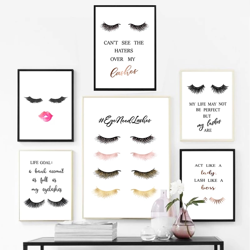 Eyelash Extension Quotes - Moda cílios extensões citações cartazes meninas