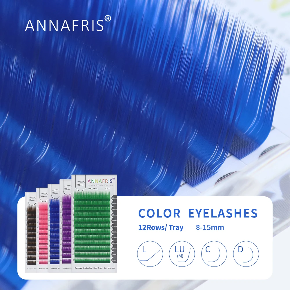 Lash Tile Palette - ANNAFRIS-Extensão dos Cílios Coloridos Individuais, Curl
