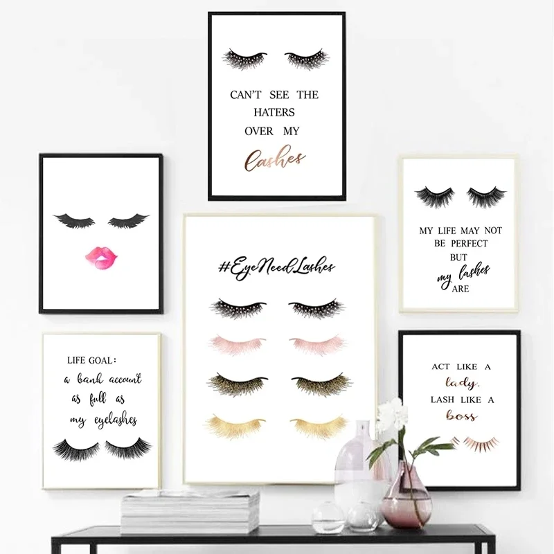 Eyelash Extension Quotes - 1 peça de Pintura em Tela