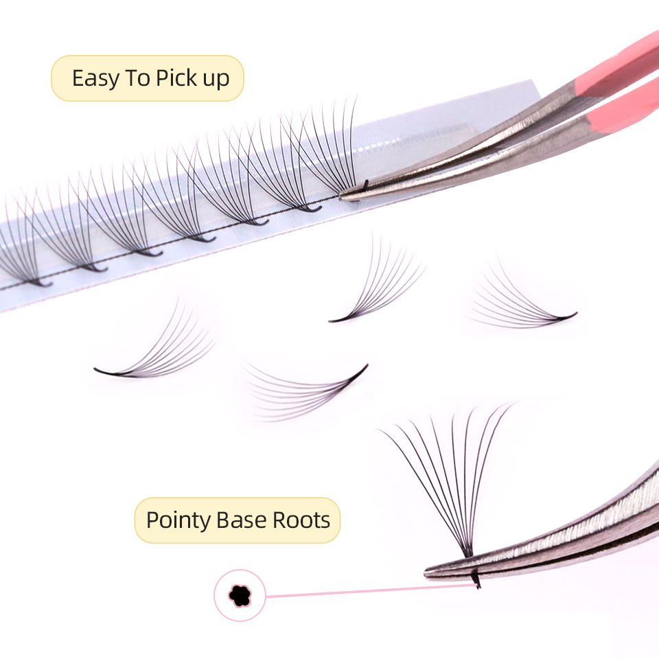 Fãs pré-fabricados de haste es - Eyelash Extension Russian Volume avaliação e preço