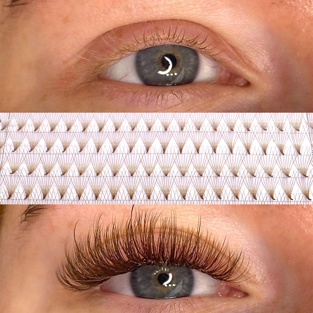 320 Cílios Postiços Coloridos  - Eyelash Extension Russian Volume avaliação e preço