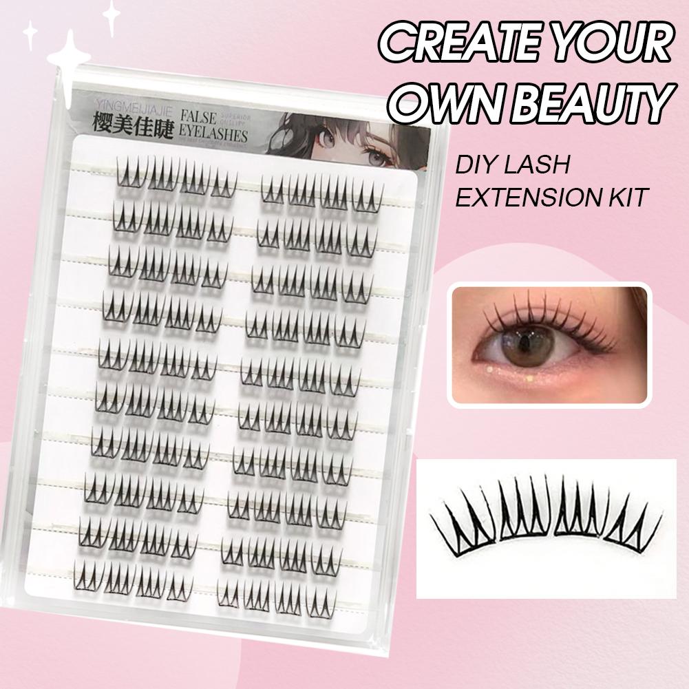 U forma sem cola cílios postiç - Eyelash Extension Korea avaliação e preço